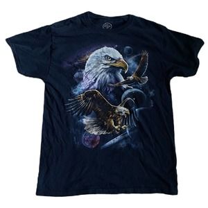 DOM Vintage Style Soaring Eagle Outer Space T-Shirt Men’s Size Medium
